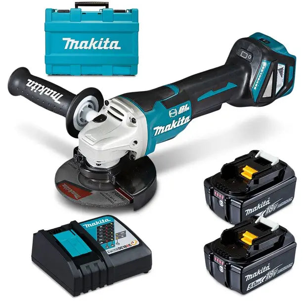 Makita Акумулаторска Брусилка со 2 Батерии, Полнач и Куфер